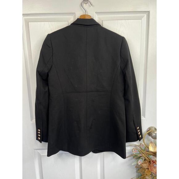 T TAHARI Womens Black Blazer Size 6 Gold Embossed Buttons Classy Jacket - Picture 7 of 10
